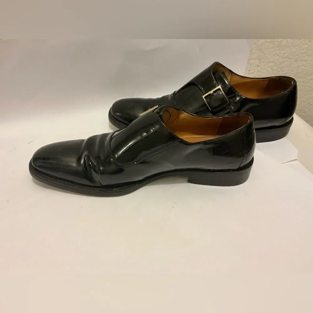 Gucci Black Leather Monk Strap Oxfords size 9 D